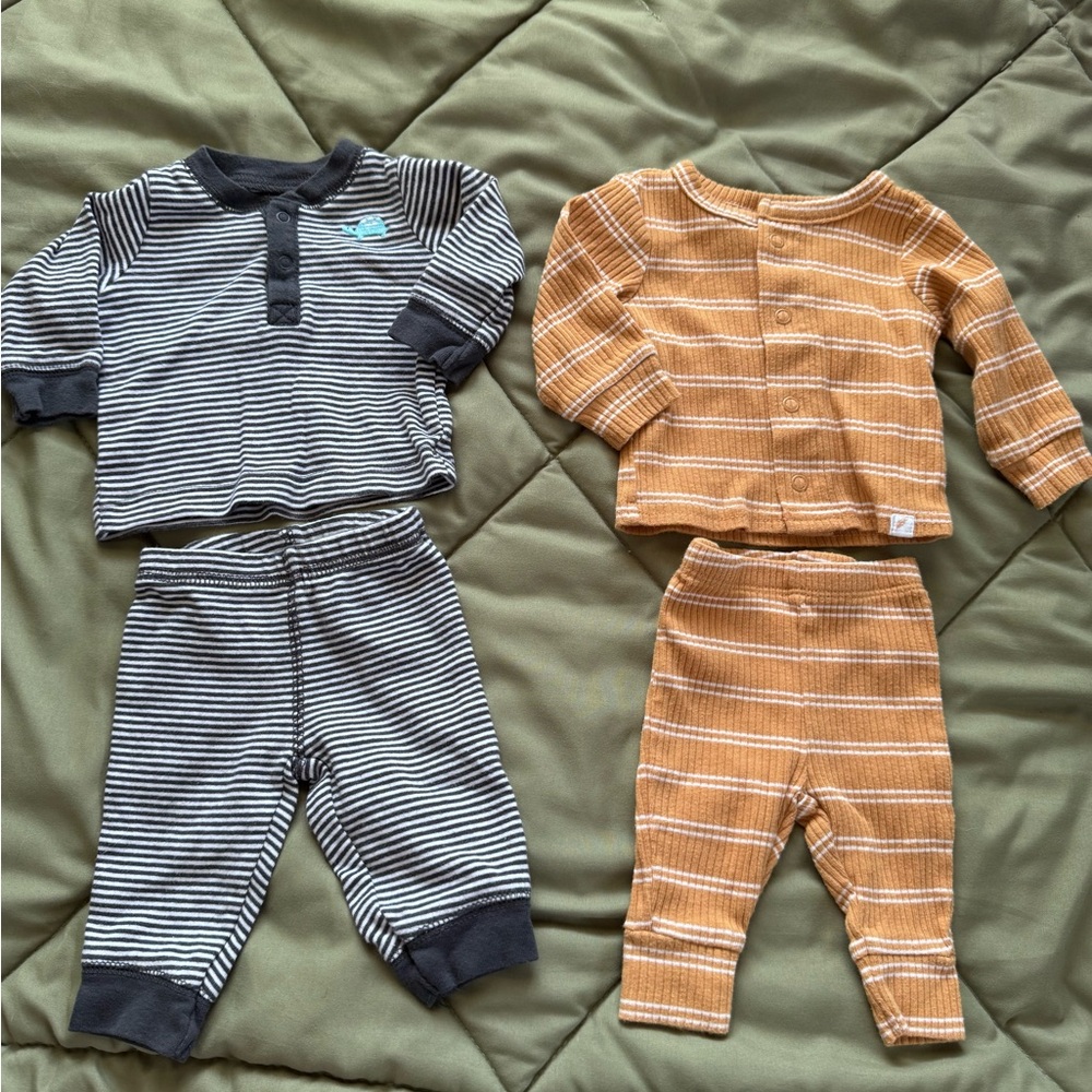 Newborn Striped Baby Outfit Sets
